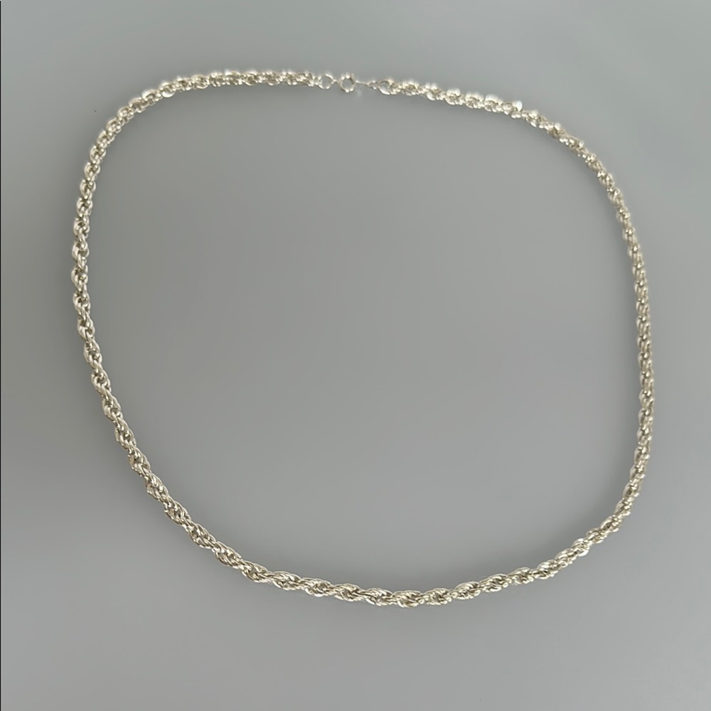 Elegant 925 Silver Rope Chain Necklace